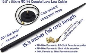 img 3 attached to 📶 High-Gain Dual Band Wi-Fi Antenna with 9dBi Extension, Long Range Omni Directional, 2.4/5GHz, RP-SMA Male Connector on Magnetic Base, Includes Connectors and Extenders - Universal Kit