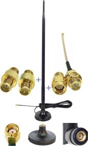 img 4 attached to 📶 High-Gain Dual Band Wi-Fi Antenna with 9dBi Extension, Long Range Omni Directional, 2.4/5GHz, RP-SMA Male Connector on Magnetic Base, Includes Connectors and Extenders - Universal Kit