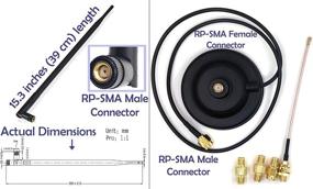img 1 attached to 📶 High-Gain Dual Band Wi-Fi Antenna with 9dBi Extension, Long Range Omni Directional, 2.4/5GHz, RP-SMA Male Connector on Magnetic Base, Includes Connectors and Extenders - Universal Kit