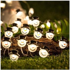 img 4 attached to 🎄 10FT Onemore Snowman LED String Lights: Battery Operated Fairy Lights for Bedroom, Outdoor Kids Bedroom Decor, Wedding, Nursery, Party, Patio Fence