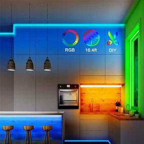 img 2 attached to RoLasKor 16.4ft Smart LED Strip Lights - Music Sync RGB Color 🎶 Changing Lights with Phone Control, Bluetooth, Music Sync, Timer - Bedroom Party Decoration