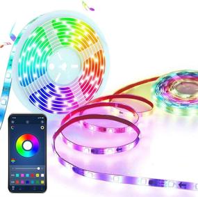 img 4 attached to RoLasKor 16.4ft Smart LED Strip Lights - Music Sync RGB Color 🎶 Changing Lights with Phone Control, Bluetooth, Music Sync, Timer - Bedroom Party Decoration