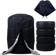 🔒 waterproof spare tire storage bag - dikley tire covers with wheel felt, side view mirror cover, and adjustable foldable tire pad - dust cover protection for car truck suv (73x110cm/28inx43in) logo