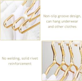 img 2 attached to Pack of 10 Stylish Golden Aluminum Metal Coat Suit Clothes Hangers by Creation Core