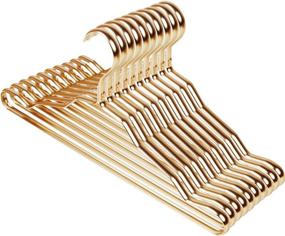 img 4 attached to Pack of 10 Stylish Golden Aluminum Metal Coat Suit Clothes Hangers by Creation Core