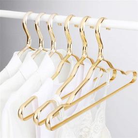 img 3 attached to Pack of 10 Stylish Golden Aluminum Metal Coat Suit Clothes Hangers by Creation Core