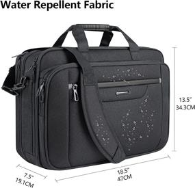 img 3 attached to 🎒 VANKEAN 18-Inch Laptop Briefcase - XXL Water-Repellent Gaming Computer Bag Messenger Shoulder Bag for Men and Women - Expandable Capacity for Travel, Business, and School - Black