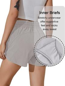 img 3 attached to BMJL Women's Running Shorts: Comfortable Elastic High Waist with Pockets, Quick-Dry & Sporty Workout Pants