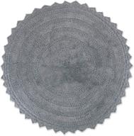 🛁 dii crochet collection reversible bath mat: round, 27.5" diameter, gray - ultimate bath comfort! logo