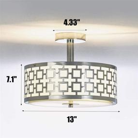 img 3 attached to 💡 SOTTAE Modern Semi Flush Mount Drum Ceiling Light Fixture - Glass Diffuser, Flush Mount Bedroom Ceiling Lights, Ceiling Lamp for Living Room Kitchen Hallway - Chrome Finish, 2-Light, 12 Inch