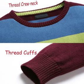 img 2 attached to Stay Cozy and Stylish with the BASADINA Long Sleeve Sweater Pullover Multicolor Boys' Clothing