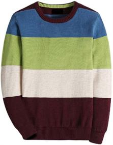 img 4 attached to Stay Cozy and Stylish with the BASADINA Long Sleeve Sweater Pullover Multicolor Boys' Clothing