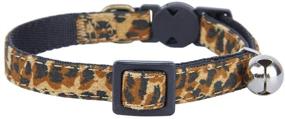 img 2 attached to 🐱 2-Pack of Adjustable Breakaway Cat Collars with Bell – Floral and Leopard Patterns, Ideal for Cats, Kittens, and Small Breed Puppies – Quick Release Safety Collar Set