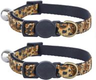 🐱 2-pack of adjustable breakaway cat collars with bell – floral and leopard patterns, ideal for cats, kittens, and small breed puppies – quick release safety collar set логотип