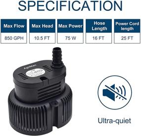 img 2 attached to 🏊 Above Ground Pool Cover Pump - Submersible Sump Pump, Swimming Water Removal Pumps, with Drainage Hose &amp; Extra Long 25 Feet Power Cord, 850 GPH InGround, 3 Adapters