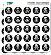 1-inch planner calendar scrapbooking crafting opaque stickers with crossed swords jolly roger pirate skull logo