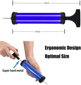 img 3 attached to 🏀 Профессиональный инструмент для спортивных шаров: премиальный насос для шаров с игольчатым наконечником, резиновым шлангом и точным надуванием для баскетбольных и футбольных мячей, плавательных колец, воздушных шаров и предметов для надувания.