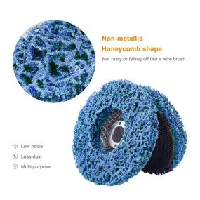 img 3 attached to 🔵 Mornajina 5 Pack Strip Discs Stripping Wheel, 4-1/2" x 7/8", Strip Wheel Disc for Angle Grinders, Paint Rust Remover, Clean & Remove Paint Coating Rust and Oxidation for Wood Metal Fiberglass (Blue)