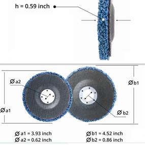 img 2 attached to 🔵 Mornajina 5 Pack Strip Discs Stripping Wheel, 4-1/2" x 7/8", Strip Wheel Disc for Angle Grinders, Paint Rust Remover, Clean & Remove Paint Coating Rust and Oxidation for Wood Metal Fiberglass (Blue)