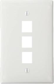 img 1 attached to 🔌 Leviton 41091-3WN QuickPort Midsize Wallplate, 3 Port Single Gang, White