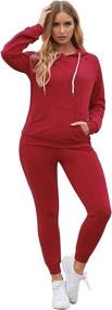 img 2 attached to 👚 Selowin Women's Casual Sweatsuit: Comfy Pullover Hoodie Sweatpants Sport Outfit Jogger Set