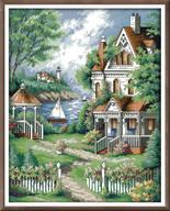 🏡 transform your home with the captaincrafts seaside villa garden diy cross stitch kit logo