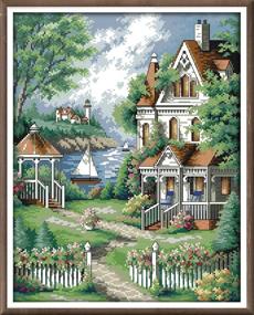 img 3 attached to 🏡 Transform your Home with the CaptainCrafts Seaside Villa Garden DIY Cross Stitch Kit