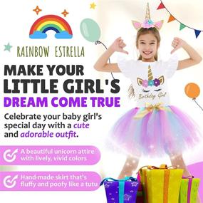 img 3 attached to 🦄 Girls' Unicorn Birthday Party Dress and Headband Set - Clothing and Dresses