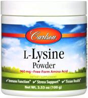 carlson l-lysine powder: 960 mg free-form amino acid for healthy tissue & muscle development, 3.53 oz (100 g) logo