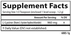 img 3 attached to Carlson L-Lysine Powder: 960 mg Free-Form Amino Acid for Healthy Tissue & Muscle Development, 3.53 oz (100 g)