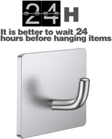 img 1 attached to 🧲 Budding Joy Heavy Duty Adhesive Hooks - Stainless Steel Stick on Wall, Door, Cabinet - 6 Pack - Towel, Coat, Clothes Holders - Self Adhesive Hooks for Kitchen, Bathroom, Home