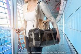 img 1 attached to 🐾 Enhanced Airline Approved Pet Carrier: Sherpa Original Deluxe with Soft Liner, Mesh Windows & Spring Frame