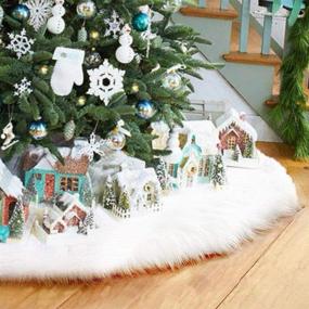 img 1 attached to 🎄 CHICHIC 48 inch Snow White Faux Fur Christmas Tree Skirt - Elegant Holiday Tree Decorations for Xmas Home Decor and Parties