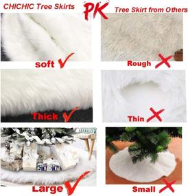 img 2 attached to 🎄 CHICHIC 48 inch Snow White Faux Fur Christmas Tree Skirt - Elegant Holiday Tree Decorations for Xmas Home Decor and Parties