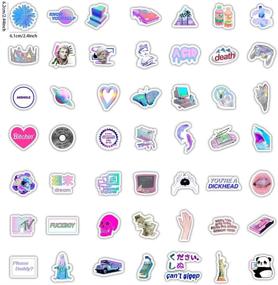 img 2 attached to 🌈 Vibrant Collection: 50pcs Vaporwave Stickers for Laptop, Water Bottle, Scrapbook Album - Aesthetic, Trendy Stickers for Kids, Teens, Girls