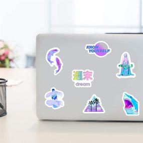 img 1 attached to 🌈 Vibrant Collection: 50pcs Vaporwave Stickers for Laptop, Water Bottle, Scrapbook Album - Aesthetic, Trendy Stickers for Kids, Teens, Girls