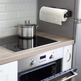 img 3 attached to 🧲 Katzco Magnetic Paper Towel Holder: Heavy Duty Steel with Magnetic Backing - Ideal for Kitchen, Work Benches, Storage Closets & More