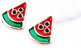 img 1 attached to Plated Lovely Fruit Watermelon Earring