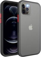 📱 ykooe iphone 12 pro max case 6.7" matte translucent shockproof, independent detachable buttons, hard pc back & tpu bumper protective cover – black + clear logo