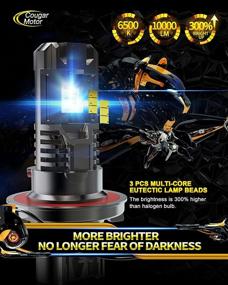 img 1 attached to 💡 Ксеноновая лампа Cougar Motor H13 LED: 10000LM Бесшумная 9008 6500K холодного белого цвета - Комплект для замены галогеновых ламп с прямой установкой