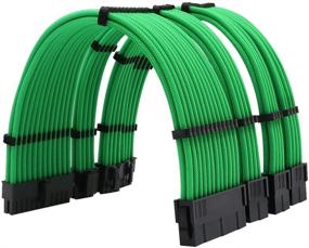 img 4 attached to Qingsea 18AWG Power Supply Sleeved Wire Cable ATX 1x24-Pin/1x4+4-Pin EPS/ 2x6+2-Pin PCI-E Extension Cables Set 30CM with Combs - Green