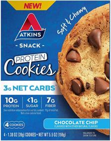 img 4 attached to 🍪 Atkins Protein Cookie - Chocolate Chip, 4-Pack