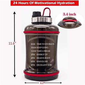 img 2 attached to 🍾 Gallon Large Water Bottle with Time Marker- BPA Free Motivational Water Bottle 108oz - Red