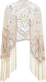 img 4 attached to 💃 Stylish Vintage Women's Fringed Accessories for Weddings, Evenings, with Scarves & Wraps – Metme