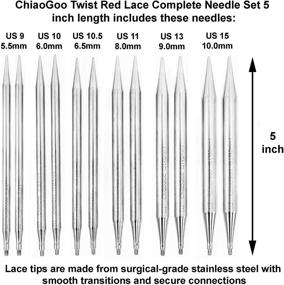 img 2 attached to 🧶 Набор игл ChiaoGoo Interchangeable Twist Red Lace Complete 5-Inch: комплект с проектным мешком - Artsiga Crafts 7500-C.