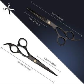 img 3 attached to 💇 Hair Cutting Scissors Set, 12pcs Haircut Shears Kit in Black for Men, Women, Barber, Salon, Home – Perfect Gift for Friends and Family