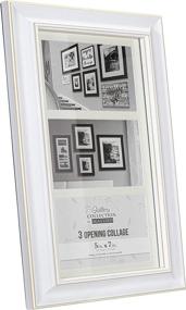 img 3 attached to 🖼️ Malden International Designs Barnside Portrait Gallery Textured Mat Picture Frame, 3 Options, 3-5x7 Size, in White