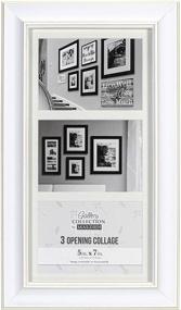 img 4 attached to 🖼️ Malden International Designs Barnside Portrait Gallery Textured Mat Picture Frame, 3 Options, 3-5x7 Size, in White