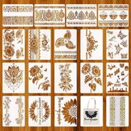 🌼 17pcs flower stencils for painting on wood canvas, mandala and sunflower stencil pack set – reusable diy craft, 11.4"x 8.3" flower border stencils (a4 size) logo