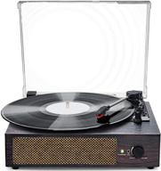 🎵 vinyl record player turntable: wireless, portable lp phonograph with built-in speakers & 3-speed belt drive logo